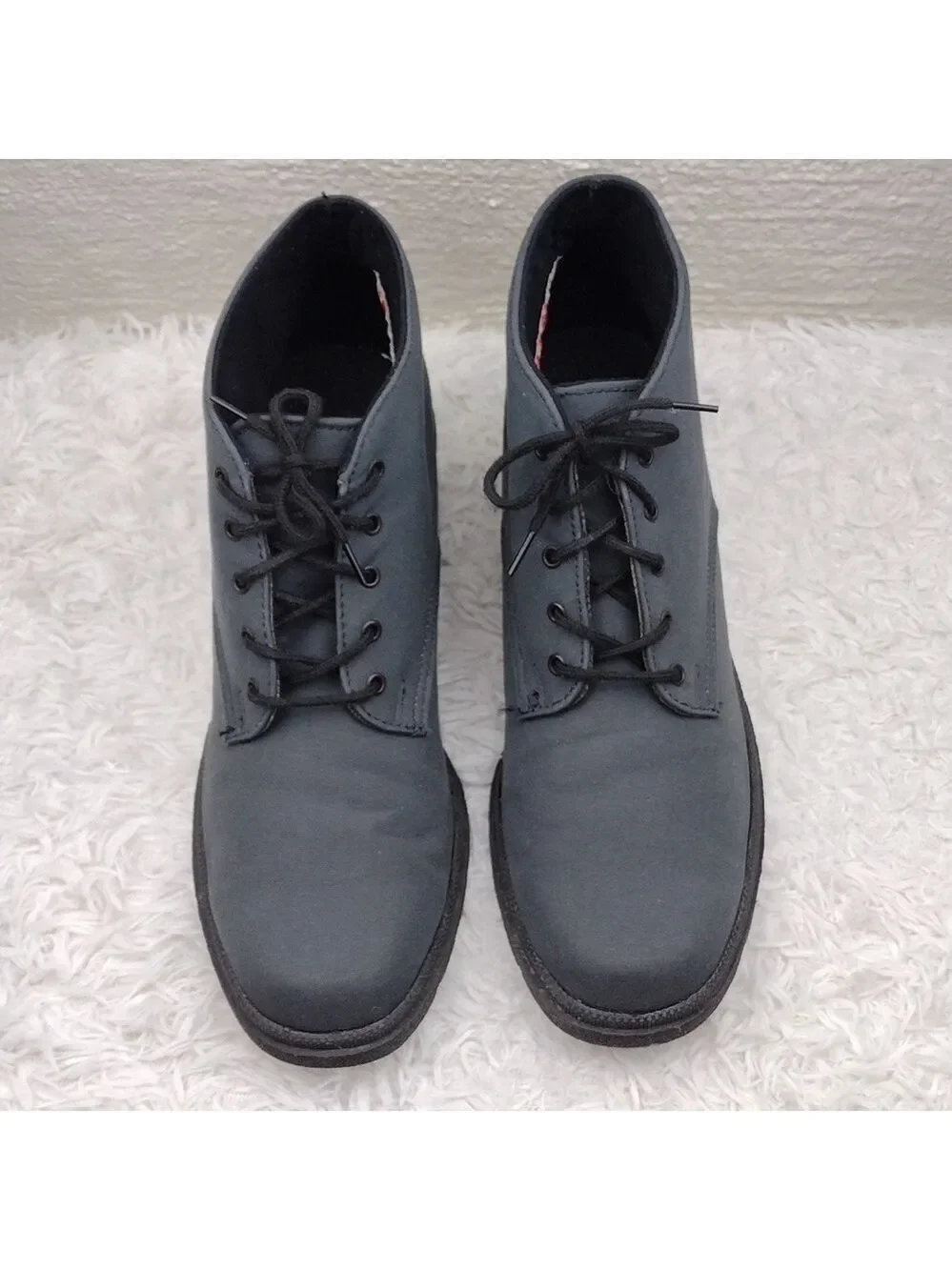 Toe Warmers Canada Made Grey Almond Toe Lace Up Low Heel Waterproof Ankle Boot